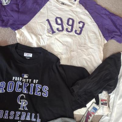 COLORADO ROCKIES SHIRTS SIZE L -XL BASEBALL CAP