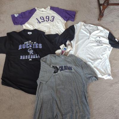 COLORADO ROCKIES SHIRTS SIZE L -XL BASEBALL CAP