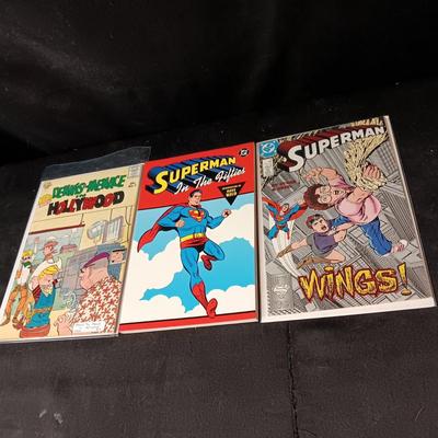 THICK SUPERMAN COMIC BOOK AND 2 OTHER COMIC BOOKS