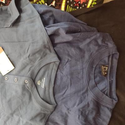 MEN'S SLEEPWEAR, TWO NEW T-SHIRTS, NEW SOCKS, UNDER ARMOUR BREIFS AND MORE