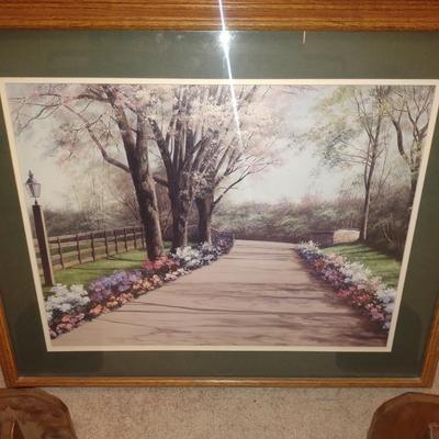 LARGE PHOTO , TWO WOODEN SHELF