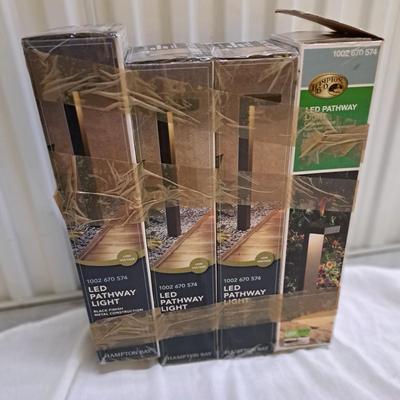 Four NIB Hampton Bay LED Pathway Lights (1050-SD)