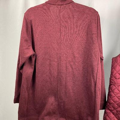 Lot N 401 NWT Lands’ End Quilted Vest & NWT Lands’ End Fleece Jacket & Paisley Plush/Sherpa Throw