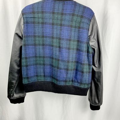 Lot N 403 J. Crew Black/Blue Plaid Varsity Bomber Jacket & Two NWT Pair of Gloves (1 leather pair)