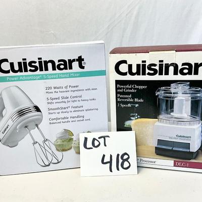 Lot S 418 NIB Cuisinart Power Advantage 5 speed Hand Mixer & Mini Prep Processor