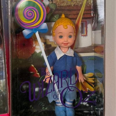 LOT 8A: 2006 Mattel Barbie Collector Pink Label Wizard of Oz Munchkin Set, Kelly & Tommy as Munchkins NRFB & Warner Brothers...