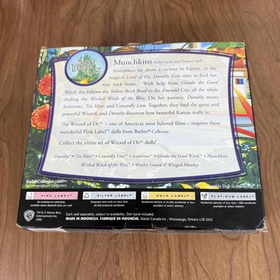 LOT 8A: 2006 Mattel Barbie Collector Pink Label Wizard of Oz Munchkin Set, Kelly & Tommy as Munchkins NRFB & Warner Brothers...