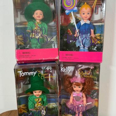 LOT 8A: 2006 Mattel Barbie Collector Pink Label Wizard of Oz Munchkin Set, Kelly & Tommy as Munchkins NRFB & Warner Brothers...