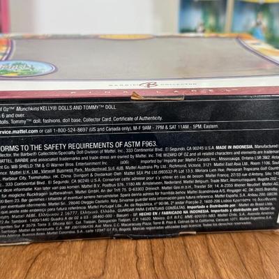 LOT 8A: 2006 Mattel Barbie Collector Pink Label Wizard of Oz Munchkin Set, Kelly & Tommy as Munchkins NRFB & Warner Brothers...