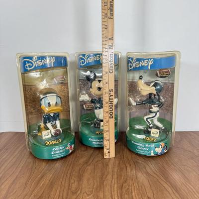 LOT 10A: Bobble Dobbles Disney NFL Eagles Football Bobbleheads - Mickey, Donald & Goofy