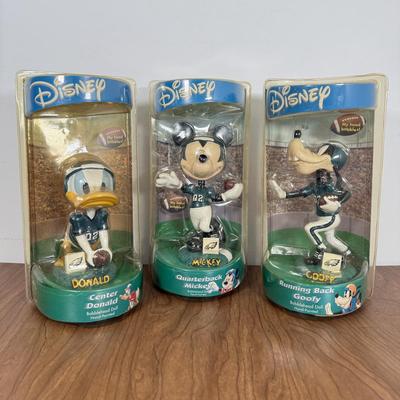 LOT 10A: Bobble Dobbles Disney NFL Eagles Football Bobbleheads - Mickey, Donald & Goofy