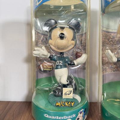 LOT 10A: Bobble Dobbles Disney NFL Eagles Football Bobbleheads - Mickey, Donald & Goofy