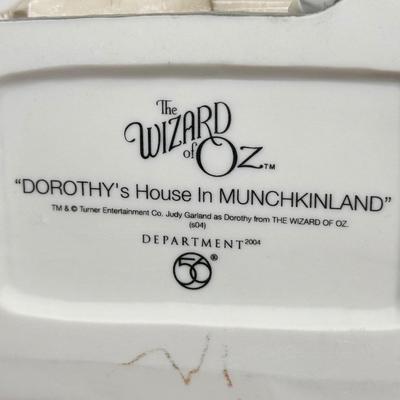 LOT 12A: Department 56 Wizard of Oz - 2004 Dorothy's House in Munchkinland & Munchkin Accessories