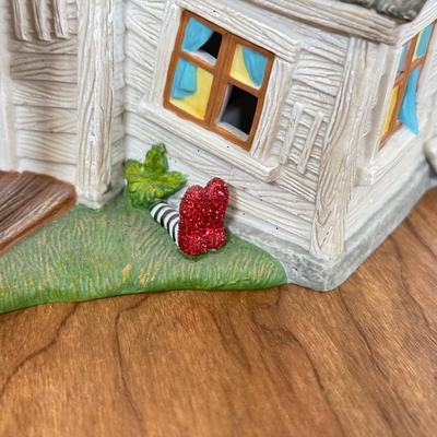 LOT 12A: Department 56 Wizard of Oz - 2004 Dorothy's House in Munchkinland & Munchkin Accessories