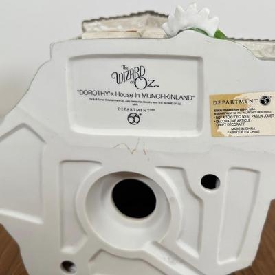 LOT 12A: Department 56 Wizard of Oz - 2004 Dorothy's House in Munchkinland & Munchkin Accessories