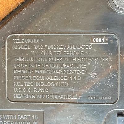 LOT 14A: 1997 Telemania M.C. Mickey Animated Talking Telephone