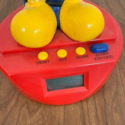 LOT 17A: Disney Mickey Mouse Racecar LED Alarm Clock, Minnie Coin Bank, Bobblehead & Mickey Alarm Clock