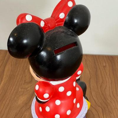 LOT 17A: Disney Mickey Mouse Racecar LED Alarm Clock, Minnie Coin Bank, Bobblehead & Mickey Alarm Clock