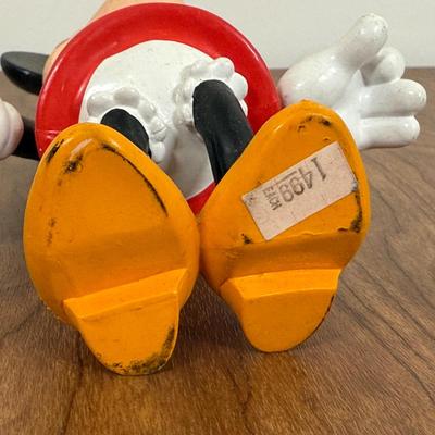 LOT 17A: Disney Mickey Mouse Racecar LED Alarm Clock, Minnie Coin Bank, Bobblehead & Mickey Alarm Clock