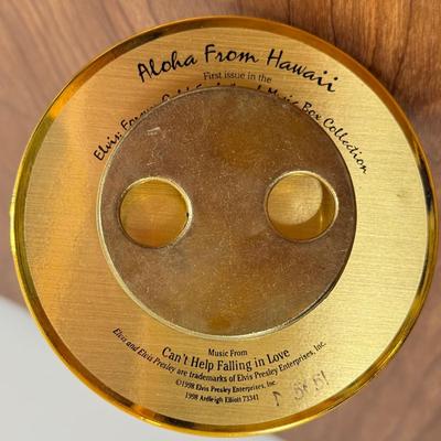 LOT 19A: Elvis Presley Collectibles - Bradford Exchange Aloha from Hawaii Guitar Plate, Ardleigh Elliott Music Box, McFarlan Toys...