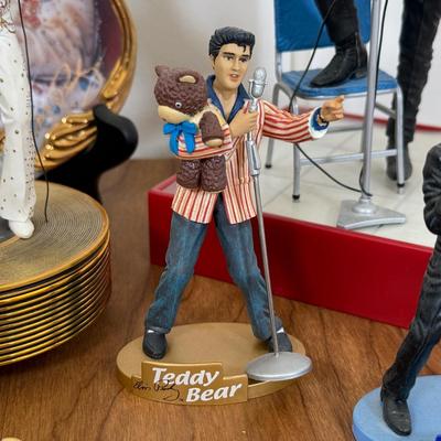 LOT 19A: Elvis Presley Collectibles - Bradford Exchange Aloha from Hawaii Guitar Plate, Ardleigh Elliott Music Box, McFarlan Toys...