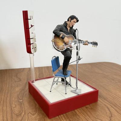 LOT 19A: Elvis Presley Collectibles - Bradford Exchange Aloha from Hawaii Guitar Plate, Ardleigh Elliott Music Box, McFarlan Toys...