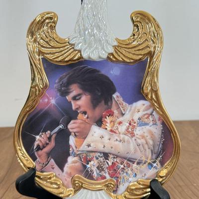LOT 19A: Elvis Presley Collectibles - Bradford Exchange Aloha from Hawaii Guitar Plate, Ardleigh Elliott Music Box, McFarlan Toys...