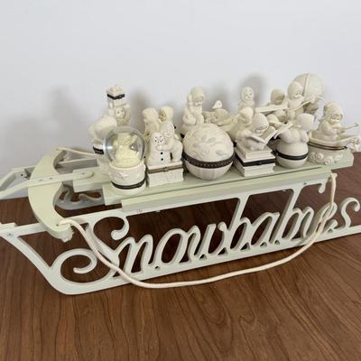 LOT 20A: Department 56 Snowbabies Display Sleigh & Trinket Box Collection