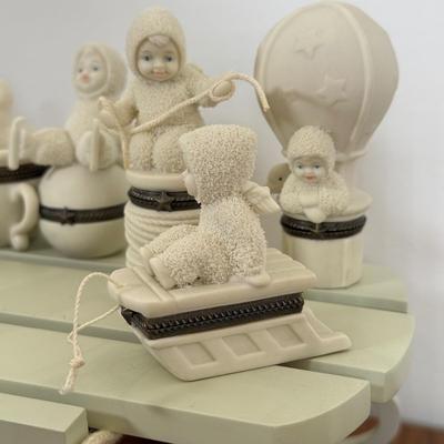 LOT 20A: Department 56 Snowbabies Display Sleigh & Trinket Box Collection