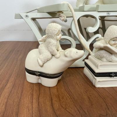 LOT 20A: Department 56 Snowbabies Display Sleigh & Trinket Box Collection