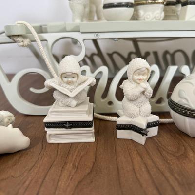 LOT 20A: Department 56 Snowbabies Display Sleigh & Trinket Box Collection