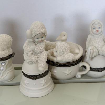 LOT 20A: Department 56 Snowbabies Display Sleigh & Trinket Box Collection