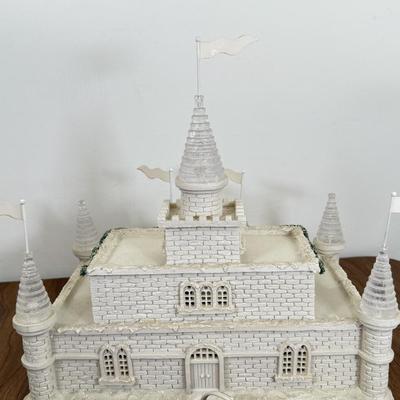 LOT 21B: Department 56 Snowbabies - Frosty Frolic Ice Palace, Ornaments w/ Cardinal Display Tree & Cream Bottle Brush Trees