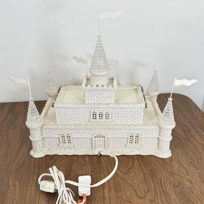 LOT 21B: Department 56 Snowbabies - Frosty Frolic Ice Palace, Ornaments w/ Cardinal Display Tree & Cream Bottle Brush Trees