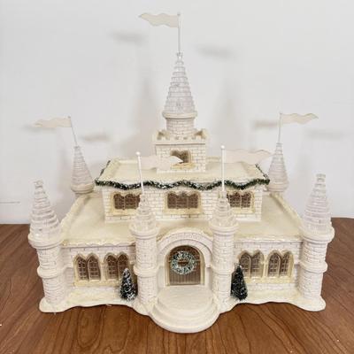 LOT 21B: Department 56 Snowbabies - Frosty Frolic Ice Palace, Ornaments w/ Cardinal Display Tree & Cream Bottle Brush Trees