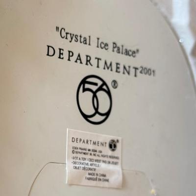 LOT 22B: Department 56 Snowbabies - Crystal Ice Palace, Ornaments w/ Cardinal Display & Cream Bottle Brush Trees