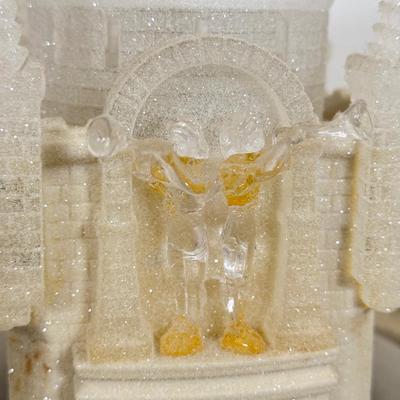 LOT 22B: Department 56 Snowbabies - Crystal Ice Palace, Ornaments w/ Cardinal Display & Cream Bottle Brush Trees
