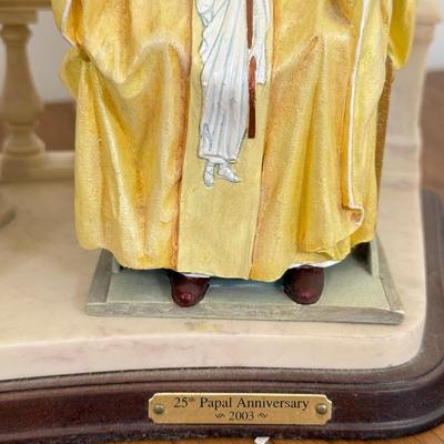 LOT 26B: Danbury Mint Pope John Paul II Statue, Prayer Candle & DiGiovanni Heirloom Statue
