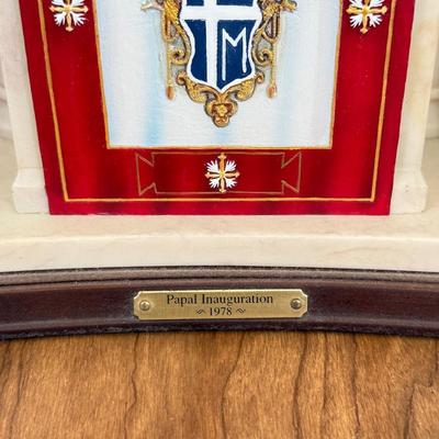 LOT 26B: Danbury Mint Pope John Paul II Statue, Prayer Candle & DiGiovanni Heirloom Statue