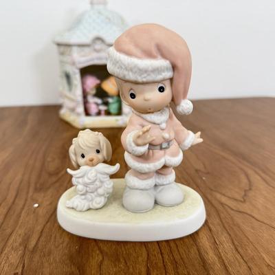 LOT 28B: Precious Moments Porcelain Statues - Disney Mouseketeer, Christmas & Retired 'Money's Not the Only Thing Worth...