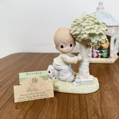 LOT 28B: Precious Moments Porcelain Statues - Disney Mouseketeer, Christmas & Retired 'Money's Not the Only Thing Worth...