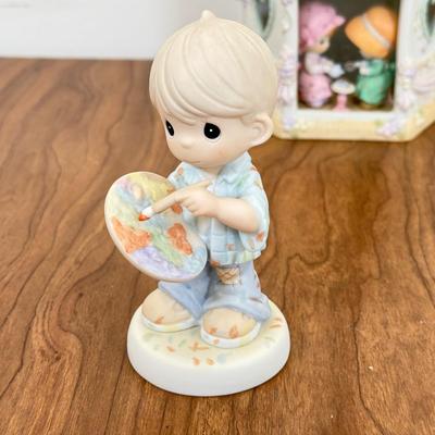 LOT 28B: Precious Moments Porcelain Statues - Disney Mouseketeer, Christmas & Retired 'Money's Not the Only Thing Worth...