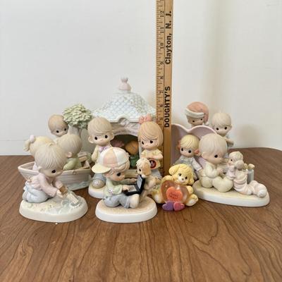 LOT 28B: Precious Moments Porcelain Statues - Disney Mouseketeer, Christmas & Retired 'Money's Not the Only Thing Worth...