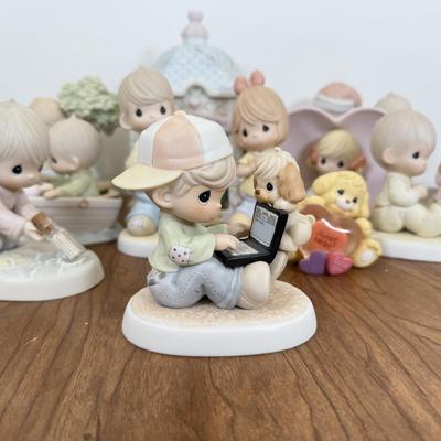 LOT 28B: Precious Moments Porcelain Statues - Disney Mouseketeer, Christmas & Retired 'Money's Not the Only Thing Worth...