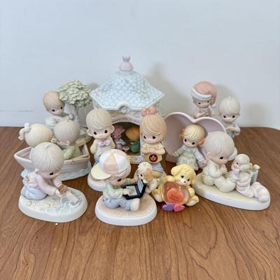 LOT 28B: Precious Moments Porcelain Statues - Disney Mouseketeer, Christmas & Retired 'Money's Not the Only Thing Worth...