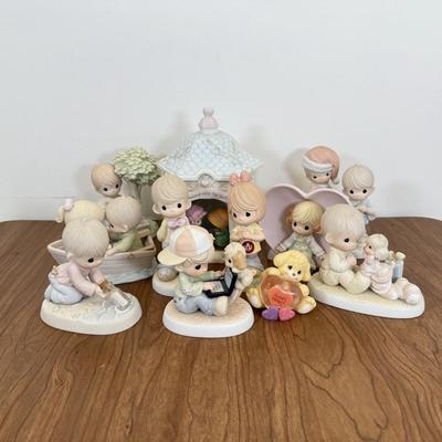 LOT 28B: Precious Moments Porcelain Statues - Disney Mouseketeer, Christmas & Retired 'Money's Not the Only Thing Worth...