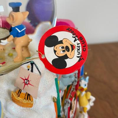 LOT 37B: Disney Mickey Mouse Club - “Mickey Mouse March” Musical Snowglobe, Musical Photo Frame & Hallmark Ornament