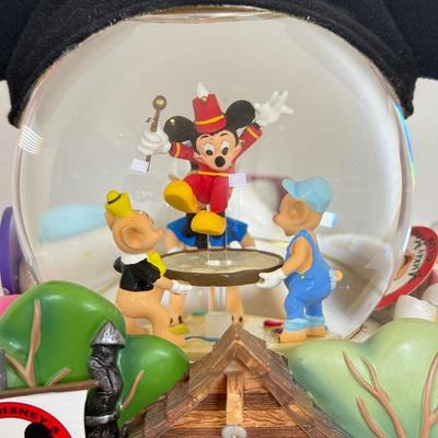 LOT 37B: Disney Mickey Mouse Club - “Mickey Mouse March” Musical Snowglobe, Musical Photo Frame & Hallmark Ornament