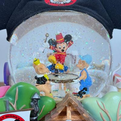 LOT 37B: Disney Mickey Mouse Club - “Mickey Mouse March” Musical Snowglobe, Musical Photo Frame & Hallmark Ornament