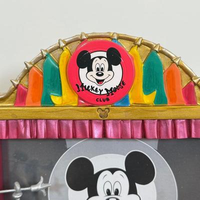 LOT 37B: Disney Mickey Mouse Club - “Mickey Mouse March” Musical Snowglobe, Musical Photo Frame & Hallmark Ornament